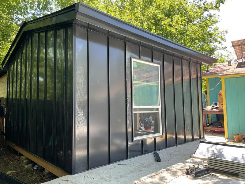 Black standing seam metal wall panels for Metal Roof Installation in White Oak